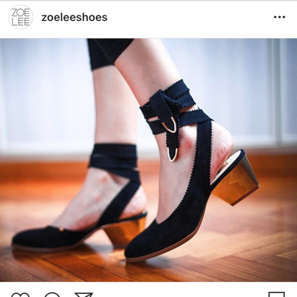 Zoe Lee Low Wrap Heels